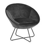 *WOONWINKEL* Ronde Fauteuil Grijs Fluweel, Huis en Inrichting, Fauteuils, Verzenden, Nieuw, Stof