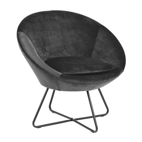 *WOONWINKEL* Ronde Fauteuil Grijs Fluweel, Huis en Inrichting, Fauteuils, Nieuw, Stof, Verzenden