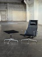 Vitra Eames EA 124 + EA 125 | Leer (NIEUWSTAAT), 75 tot 100 cm, Ophalen of Verzenden, Zo goed als nieuw, Fauteuil lounge chair stoel design 