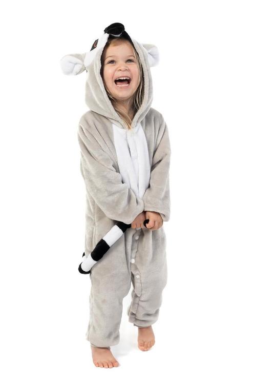 Onesie Lemur Ringstaartmaki Pak 128-134 Ringstaartmakipak Ko, Kinderen en Baby's, Carnavalskleding en Verkleedspullen, Nieuw, 134 t/m 140