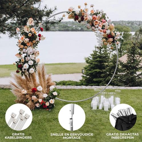 Backdrop Frame Bruiloft Zilver - 200x56x210 cm - Boog voor, Hobby en Vrije tijd, Feestartikelen, Verzenden