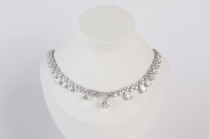 Halsketting - 14 karaat Witgoud - 36.36ct. tw. Diamant, Sieraden, Tassen en Uiterlijk, Kettingen