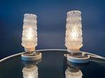 Set (2) of Mid Century Clear Crystal Glass Bedside Table Lam, Huis en Inrichting, Lampen | Tafellampen, Ophalen of Verzenden, Nieuw