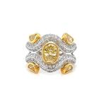 Ring - 18 karaat Geel goud, Witgoud - 1.48ct. tw. Geel, Nieuw