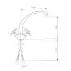 Wastafelmengkraan Sapho Antea 2-knop Gebogen Uitloop 26.5 cm, Ophalen of Verzenden, Nieuw