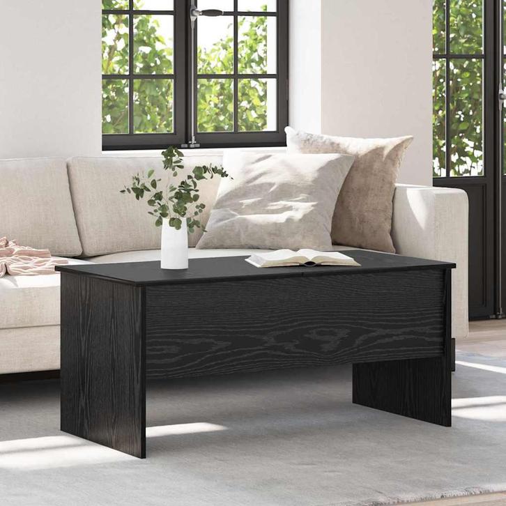 vidaXL Salontafel Zwart eiken 102 x 50,5 x 46,5 cm Bewerkt, Huis en Inrichting, Tafels | Salontafels, Nieuw, 50 tot 100 cm, Overige houtsoorten