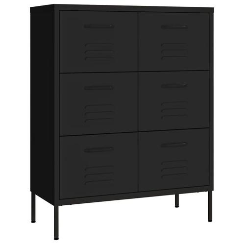 Ladekast Zwart Staal - 80cm Breed! Retourdeal -41%, Huis en Inrichting, Kasten | Ladekasten, 5 laden of meer, 25 tot 50 cm, Nieuw