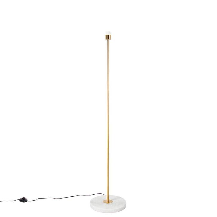 Moderne vloerlamp messing met marmeren voet- Kaso, Huis en Inrichting, Lampen | Vloerlampen, Nieuw, Overige materialen, 100 tot 150 cm