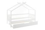 Huisbed 90x200 Wit | Met Logeerbed | Nieuw, 85 tot 100 cm, Nieuw, Ophalen of Verzenden, Lattenbodem