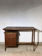 Wandtafel - Teak, iroko - Teak en iroko bureau met originele
