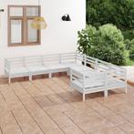 vidaXL 8-delige Loungeset massief grenenhout wit, Tuin en Terras, Tuinsets en Loungesets, Verzenden, Nieuw, Loungeset