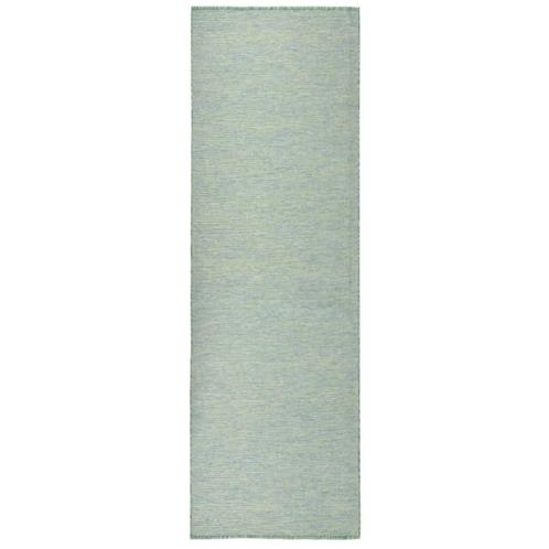 vidaXL Buitenkleed platgeweven 80x250 cm turquoise, Huis en Inrichting, Stoffering | Tapijten en Kleden, Nieuw, Verzenden