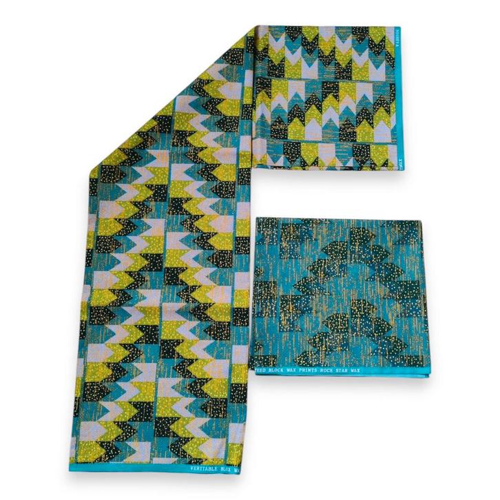 Afrikaanse stof - Two-Tone print Polycotton - 6 yard Combina, Hobby en Vrije tijd, Stoffen en Lappen, Nieuw, Ophalen of Verzenden