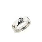 18 Krt. Witgouden LOVE-ring; Cartier (zirconia, LOVE ring), Goud, Met edelsteen, Gebruikt, Ophalen of Verzenden