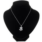 Kinderketting zilverkleurig met bloem NIEUW, Sieraden, Tassen en Uiterlijk, Kettingen, Ophalen of Verzenden, Nieuw, Grijs
