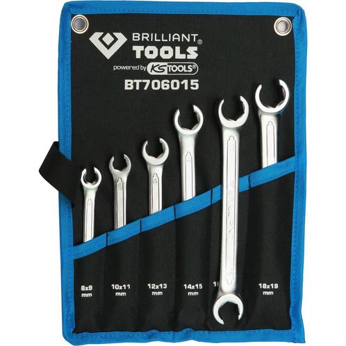 Brilliant Tools Open Ringsleutelset Leidingen 8-19mm 6-delig, Auto diversen, Autogereedschap, Nieuw, Verzenden