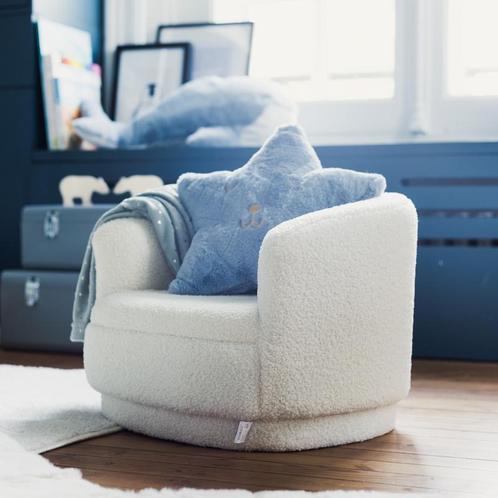 Kinderstoel Bouclé - wit - 51,5 x 36 x 45 cm, Huis en Inrichting, Stoelen, Wit, Nieuw, Verzenden
