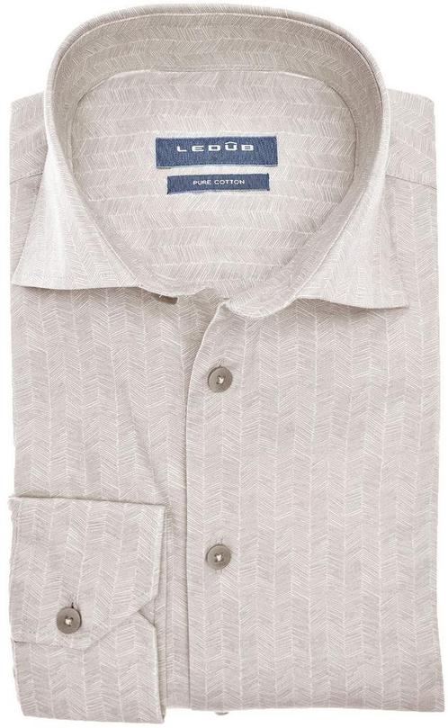Ledub Overhemd Print Beige maat 43 Heren, Kleding | Heren, Overhemden, Beige, Nieuw, Verzenden