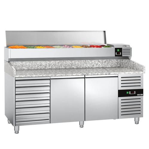GGM Gastro | Pizza koelwerkbank PREMIUM - 2000x800mm - met 2, Zakelijke goederen, Horeca | Meubilair en Inrichting, Verzenden