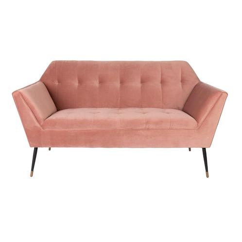 *WOONWINKEL* Dutchbone Kate Retro Bankje Velvet Roze, Huis en Inrichting, Banken | Bankstellen, Nieuw, Verzenden