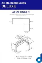 NIEUW elektrisch verstelbaar hoek zit-sta bureau DELUXE - 18, Ophalen of Verzenden, Nieuw