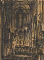 Albert Servaes (1883-1966) - Marienkirche in Lübeck,, Antiek en Kunst, Kunst | Schilderijen | Klassiek