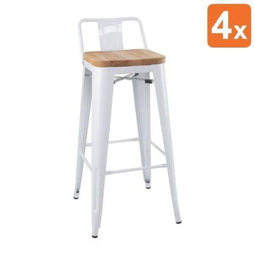 Barkrukken | BISTRO | Hout/Staal | Hout (Essen) | Wit Frame, Zakelijke goederen, Horeca | Keukenapparatuur, Nieuw in verpakking