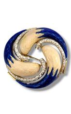 Broche - 18 karaat Geel goud, Geweldige 18K Gouden, Emaille, Sieraden, Tassen en Uiterlijk, Antieke sieraden
