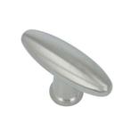 Knop ovaal, messing matnikkel, 45 mm, Doe-het-zelf en Verbouw, Hang- en Sluitwerk, Ophalen of Verzenden, Nieuw