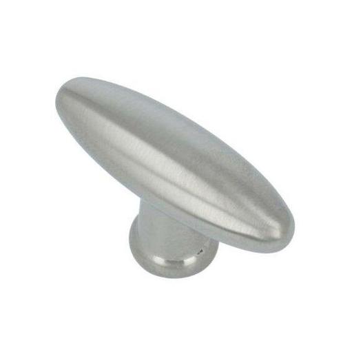 Knop ovaal, messing matnikkel, 45 mm, Doe-het-zelf en Verbouw, Hang- en Sluitwerk, Nieuw, Ophalen of Verzenden