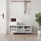 vidaXL Schoenenkast 102x36x60 cm bewerkt hout wit, Verzenden, Nieuw