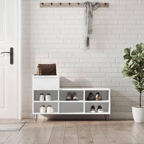 vidaXL Schoenenkast 102x36x60 cm bewerkt hout wit, Huis en Inrichting, Kasten | Schoenenrekken, Nieuw, Verzenden