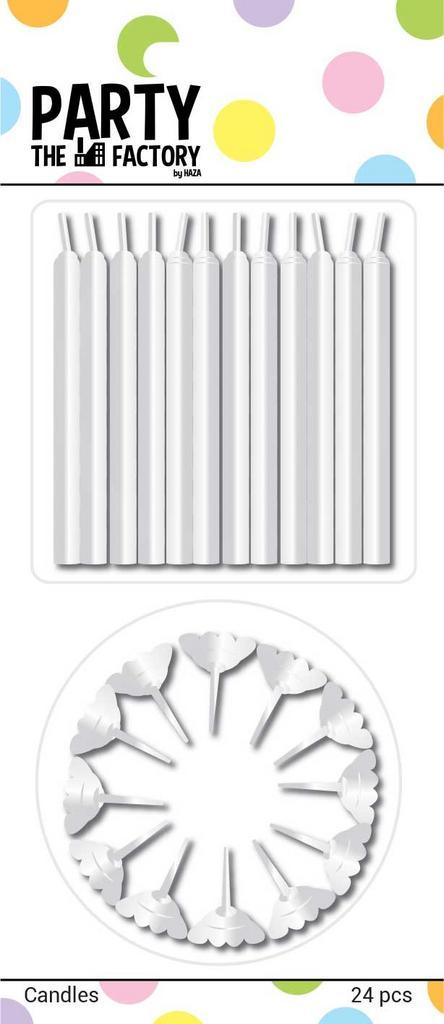 Witte Kaarsjes Houders 6cm 24st, Hobby en Vrije tijd, Feestartikelen, Nieuw, Verzenden