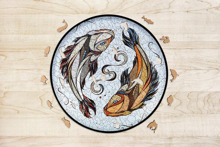 Eco Wood Houten Legpuzzel Koi Karpers Size L (Speelgoed), Hobby en Vrije tijd, Denksport en Puzzels, Nieuw, Verzenden