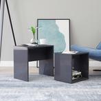 vidaXL Salontafelset 48x30x45 cm bewerkt hout hoogglans, Huis en Inrichting, Tafels | Salontafels, Minder dan 50 cm, 50 tot 100 cm
