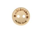 Houten knoop 15mm handmade with love, Hobby en Vrije tijd, Ophalen of Verzenden, Nieuw