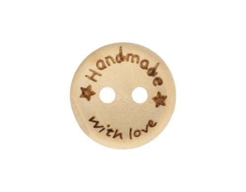 Houten knoop 15mm handmade with love, Hobby en Vrije tijd, Naaien en Fournituren, Nieuw, Ophalen of Verzenden
