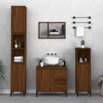 vidaXL 3-delige Badkamermeubelset bewerkt hout bruin, Verzenden, Nieuw