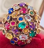 Zonder minimumprijs - Ring - 9 kt. Roségoud, Zilver Robijn -, Nieuw