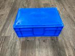 Kratten dicht 60x40x23 cm blauw met open handvat, Gebruikt, 40 tot 60 cm, 50 tot 75 cm, Minder dan 35 cm