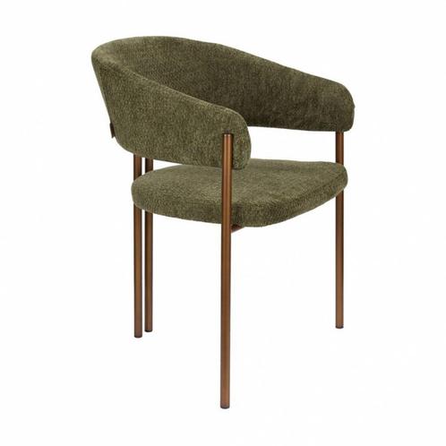 *WOONWINKEL* Dutchbone Naida Luxe Eetkamerstoel Brons Groen, Huis en Inrichting, Stoelen, Nieuw, Verzenden