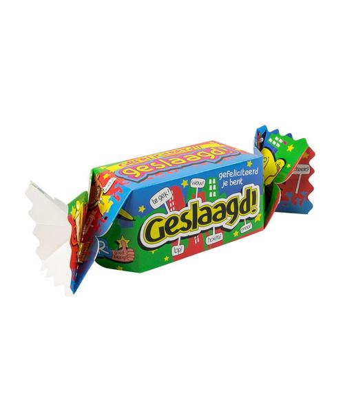 Geschenkdoosje Geslaagd 26cm, Hobby en Vrije tijd, Feestartikelen, Nieuw, Verzenden