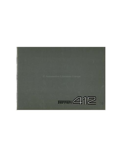 1985 FERRARI 412 PERSMAP ENGELS 353/85, Boeken, Auto's | Folders en Tijdschriften, Ferrari
