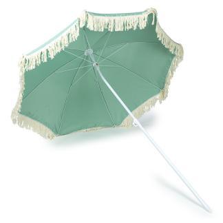 Strand parasol | Gardalux | Ø 155 x 176 cm (Groen, Rond), Tuin en Terras, Parasols, Nieuw, Verzenden