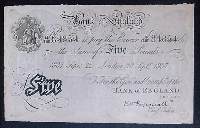 Groot-Brittannië. - 5 Pounds 1937 - Operation Bernhard, Postzegels en Munten, Bankbiljetten | Europa | Niet-Eurobiljetten
