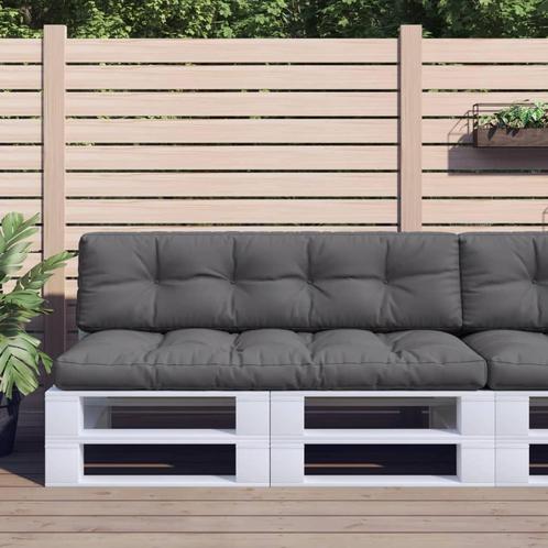 vidaXL Palletkussens 2 st stof antracietkleurig, Huis en Inrichting, Woonaccessoires | Kussens, Nieuw, Verzenden