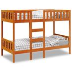 vidaXL Stapelbed massief grenenhout wasbruin 75x190 cm, Verzenden, Nieuw, Bruin, Hout