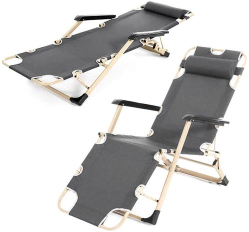 Ergonomische tuinstoel met verstelbare rugleuning en hoof..., Tuin en Terras, Ligbedden, Nieuw, Ophalen of Verzenden