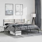 vidaXL Bedframe met hoofd- en voeteneinde metaal zwart, Huis en Inrichting, Slaapkamer | Bedden, Verzenden, Zwart, Metaal, Nieuw