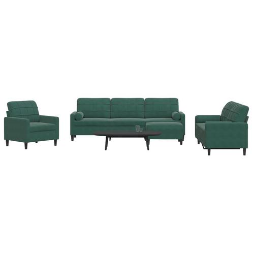 vidaXL 4-delige Loungeset met kussens en bolsters fluweel, Huis en Inrichting, Banken | Bankstellen, Nieuw, Stof, Vierpersoons of meer